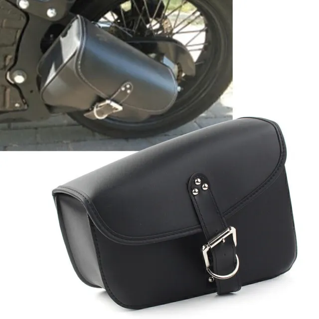 Left Side PU Leather Saddlebag Saddle Bag For Harley Sportster Iron 72 883 1200