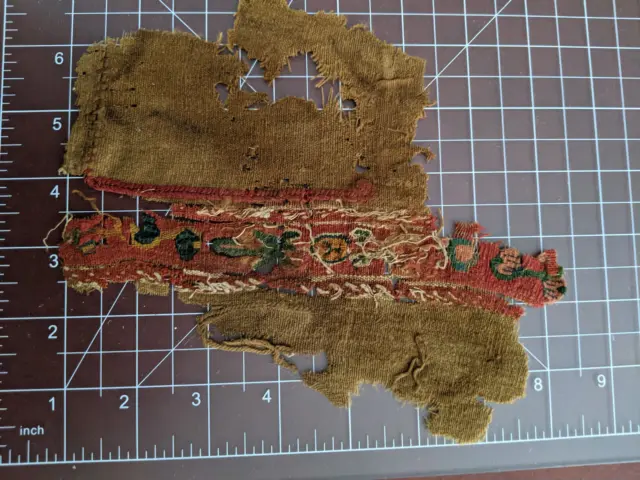 Ancient Egyptian Early Christianity Large Coptic Textile Fragment - RARE