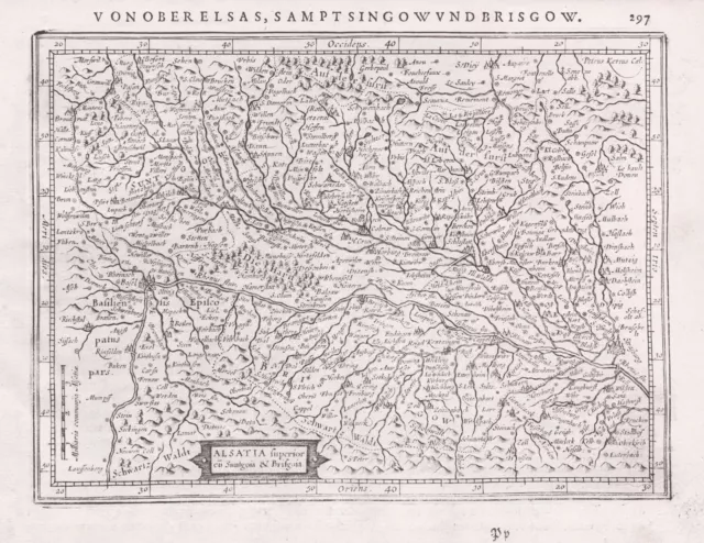 Alsatia superior Elsass Alsace France Schweiz suisse map Karte Mercator 1651