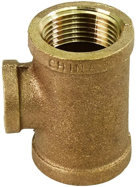 Two Size Brass Reducing Tee with Female Thread Connection 1/2"x1/4"- 2-1/2"x2"-