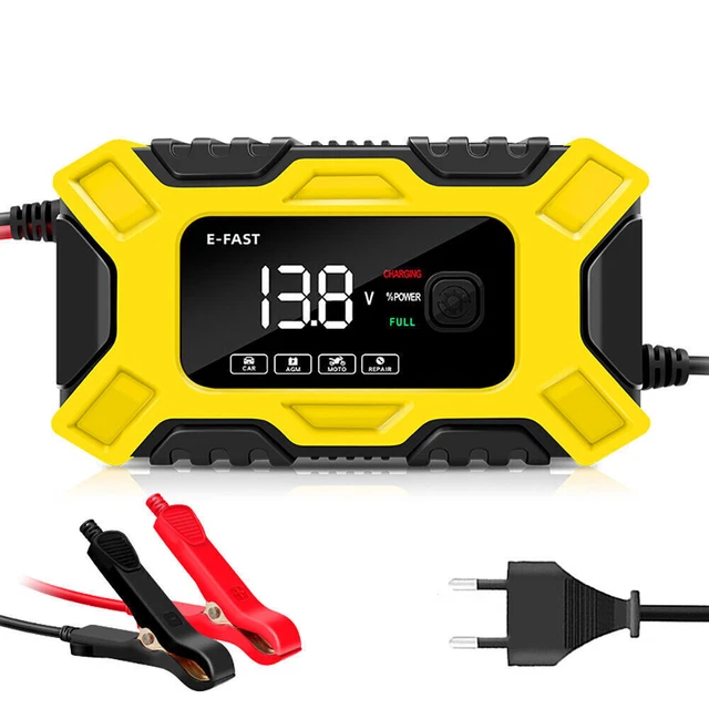 12V Chargeur De Batterie Intelligent Auto Voiture Moto Camion Charge rapide LCD