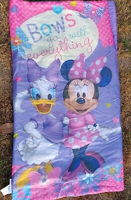 Disney Minnie Mouse Juego de Sueño/Alfombra de Siesta con BONIFICACIÓN Bolso de Cabestrillo Niñas Duermen Nuevo