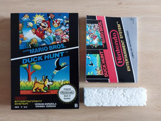 Caja, corcho y manual de reemplazo Super Mario Bros & Duck Hunt de NES