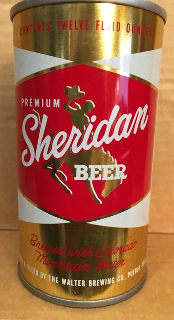Sheridan Premium Beer Can, Bottom-Opened Tab Top - Walter Brewing (Pueblo, Co)