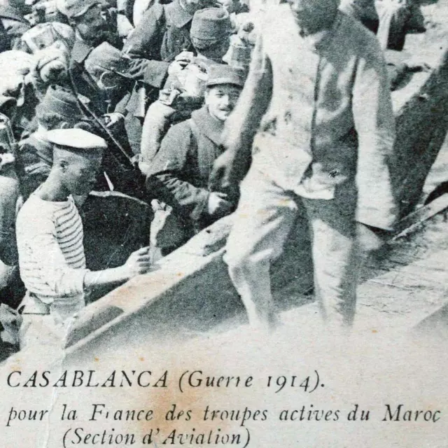 Maroc Casablanca Guerre 1914 Armée Aviation Carte Postale Ancienne Militaire