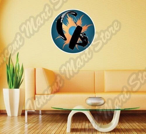 Kiteboarding Kitesurfing Kite Kiteboard Fly Wall Sticker Interior Decor 22"X22"