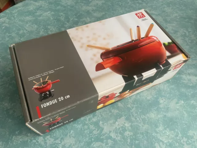 Zwilling Fondue Set 20 CM, Kirsch-rot mit Brennpaste