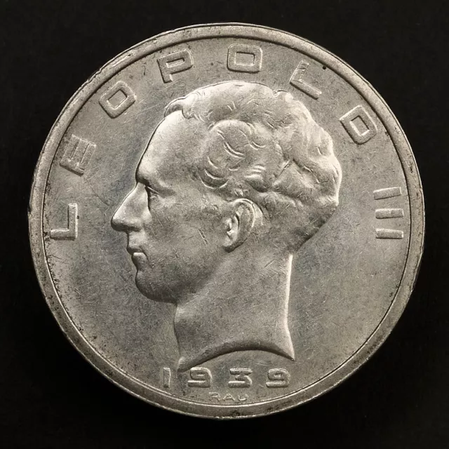 Silver coin Belgium 50 francs, 1939 Legend - 'BELGIE:BELGIQUE'