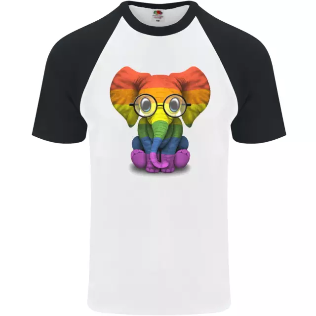 Lgbt Elefante Gay Pride Giorno Consapevolezza Uomo S/S Baseball T-Shirt