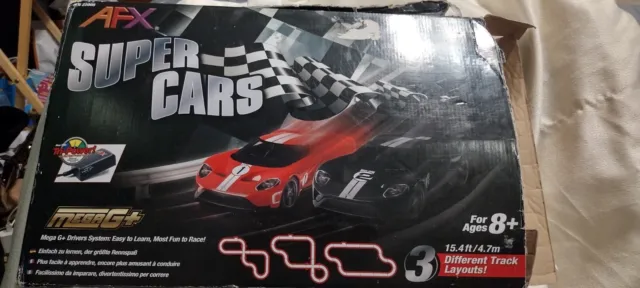 Ford Official Licenced AFX Super Cars Mega G+ 1:64 Scale Racetrack With 2 Crs