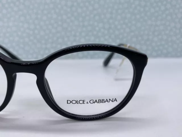 Dolce & Gabbana Brille Damen rund Schwarz Gold Panto Oval DG 3342