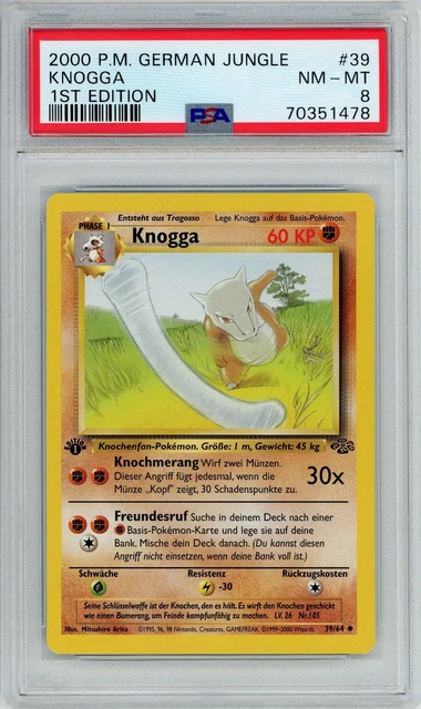 2000 Pokemon German Jungle Knogga 1st Edition #39/64 NM - MINT PSA 8