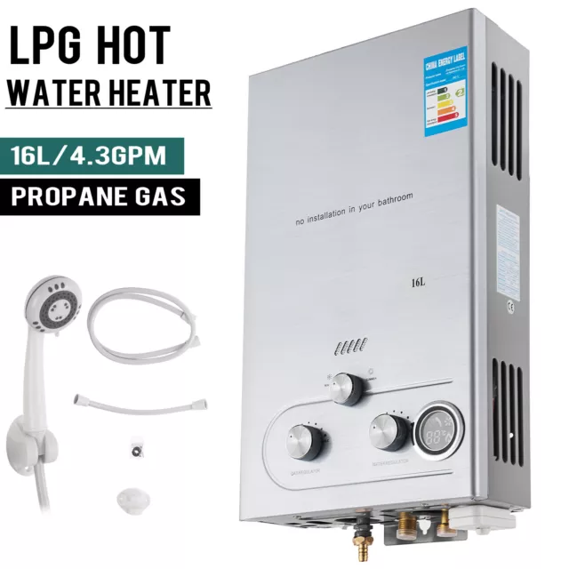 16L LPG Propane Durchlauferhitzer Warmwasserbereiter Boiler Wasserspeicher