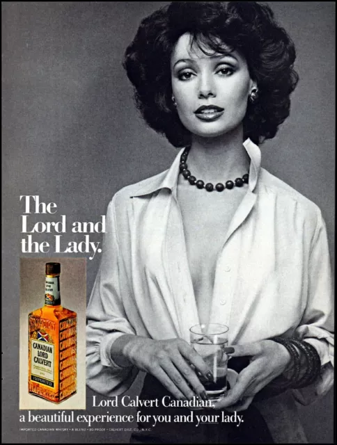1975 sultry Lady open blouse Lord Calvert whisky retro photo print ad ads40