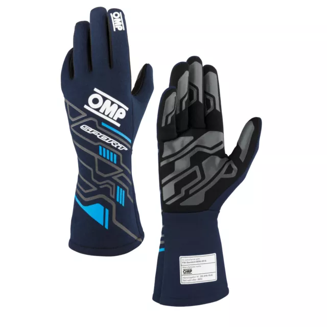 OMP Sport Race FIA 8856-2018 Approved Nomex Gloves With Silicone Palm 3