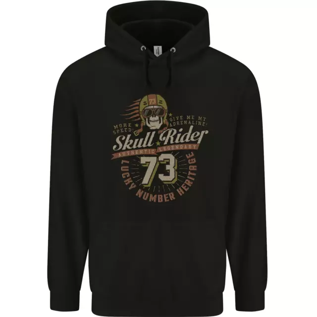 Felpa con cappuccio Skull Rider moto biker moto uomo 80% cotone