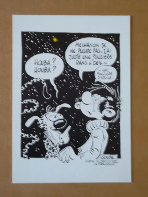 Carte Postale GOUTAL ( hommage a  FRANQUIN )  , Marsupilami + Gaston lagaffe