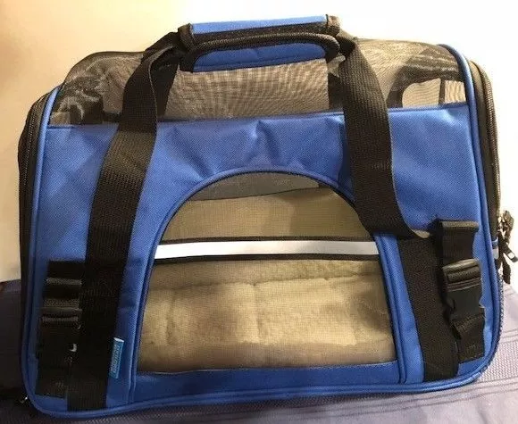 OxGord Paws & Pals Pet Carrier Soft Sided Travel Bag Dogs & Cats Small Blue