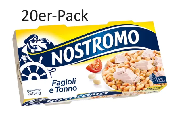 20er-Pack Nostromo Tonno e Fagioli Fertiggericht mit Thunfisch und Bohnen,2x150g