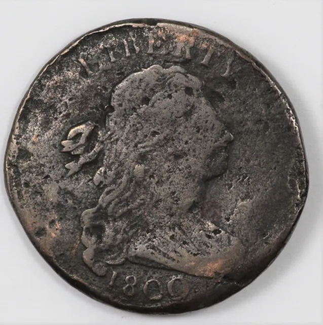 1800 Draped Bust US Copper Large Cent 1C (Damage)