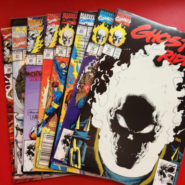Lot of 8 Ghost Rider #'s Ranging From 15-32 Marvel Comic Books 1991 Fine