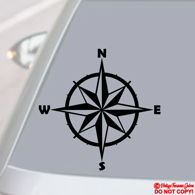 COMPASS VINYL DECAL Sticker Car Window Bumper NOT ALL THOSE WHO WANDER
