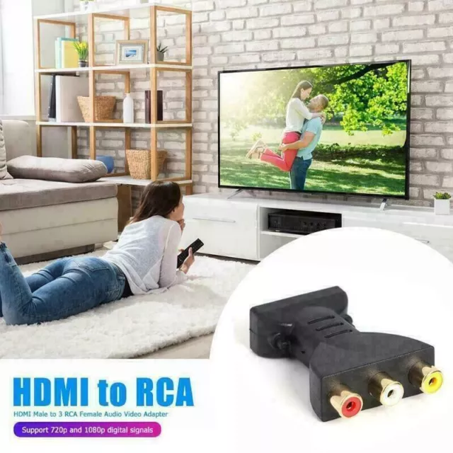 Video Adapter Konverter Audio HDMI Buchse Komposit Männlich Zu 3 Rca Av für  A