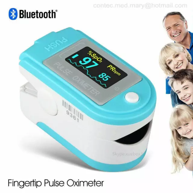 Bluetooth fingertip pulse oximeter Spo2 Monitor pedometer APP analyzing OLED US