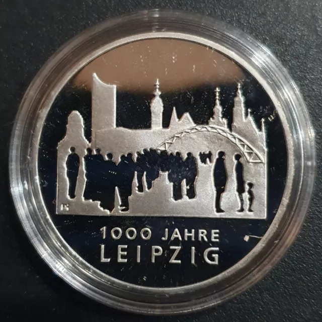 10 Euro Silber Gedenkmünze BRD 2015 " 1000 Jahre Leipzig" SP mit Folder