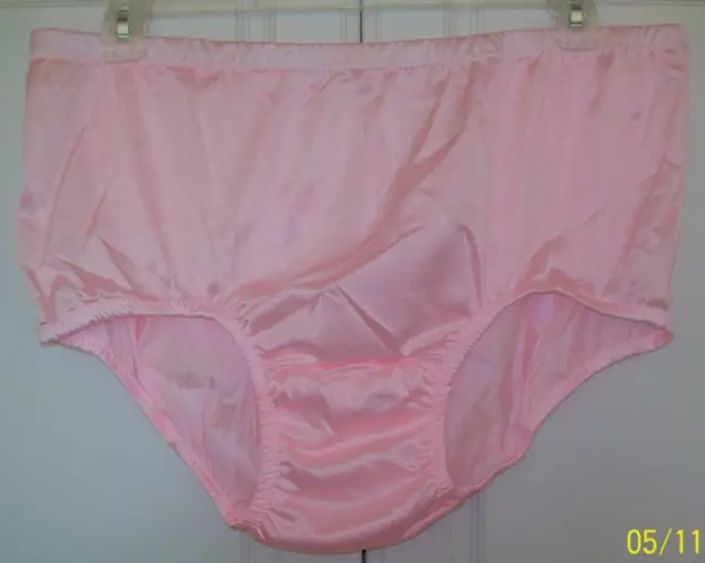 SALE PINK NYLON TRICOT French Cut Wider Crotch PANTIES * ENCASED * 26 -  36