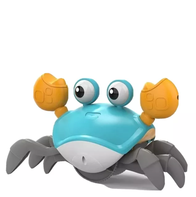 Crawling Crab toy with LED lit eyes, music rechargeable battery, USB charger