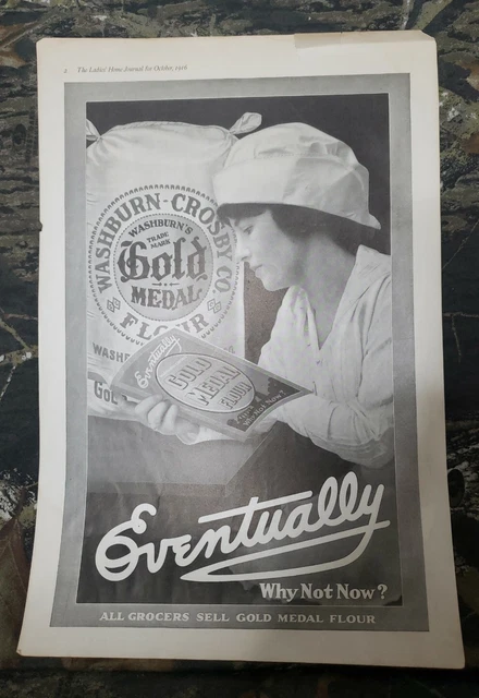 Vtg Eventually Gold Medal Flour Ad Poster