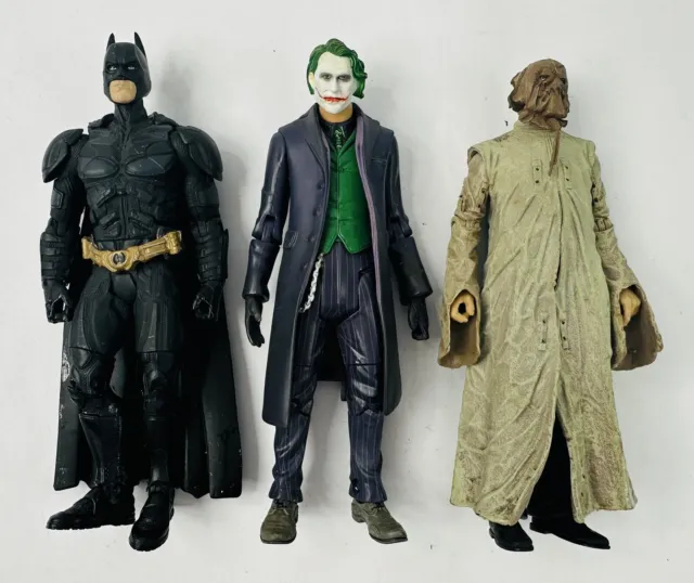 2008 DC Batman The Dark Knight Movie Action Figures - Batman, Joker & Scarecrow