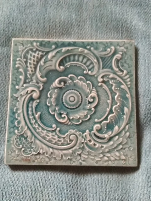 Art Nouveau British Antique Minton Raise Moulded Tile Circa 1900's.