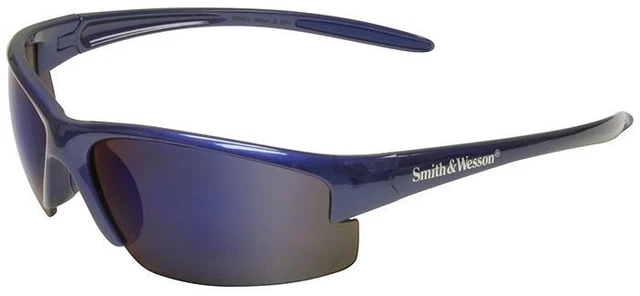 Smith & Wesson Equalizer Safety Glasses with Blue Frame and Blue Mirror Lens