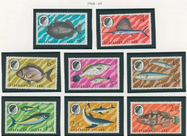 Ascension Scott #118-125 MLH 1968-'69 Fish Set FAUNA CV$8+ 434958