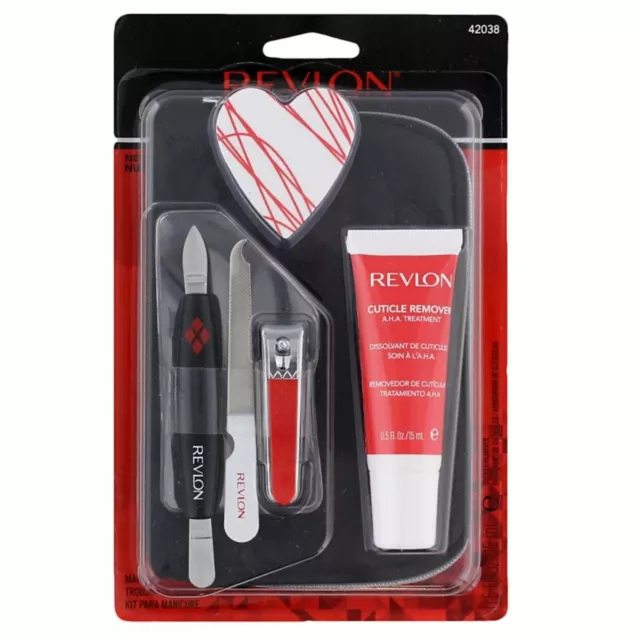 Revlon 6-Pieces Manicure Kit 42038 Cuticle remover, Shine Buffer, Nail clipper