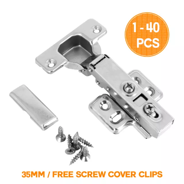 Soft Close Kitchen Cupboard Cabinet Door Hinges Slow Shut Full Overlay 35Mm