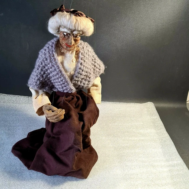 Marionnette à Fils Clown Le Vieux Pané - Figurine Bois Vintage France, Collection