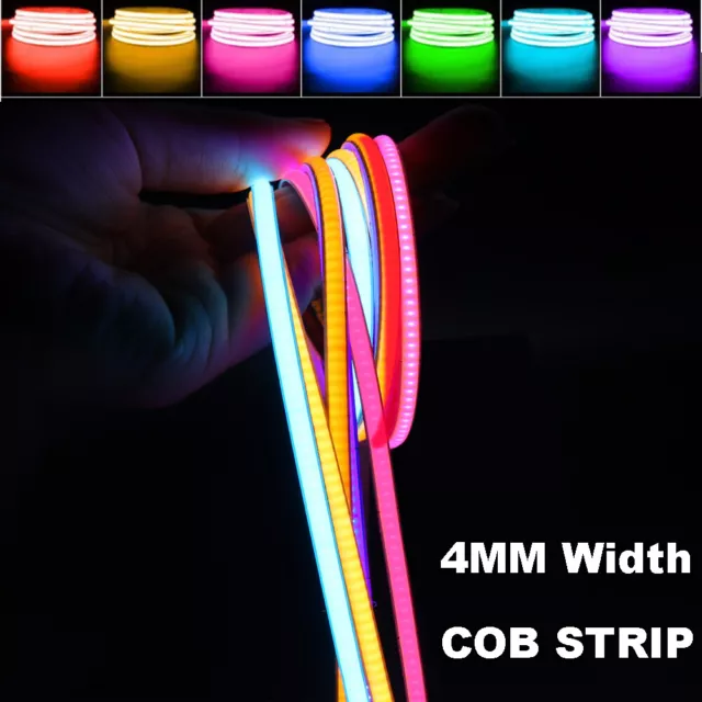 4mm Narrow 12V LED Strip COB LED Tape Light Bandlight For Car DIY Toy Room Decor