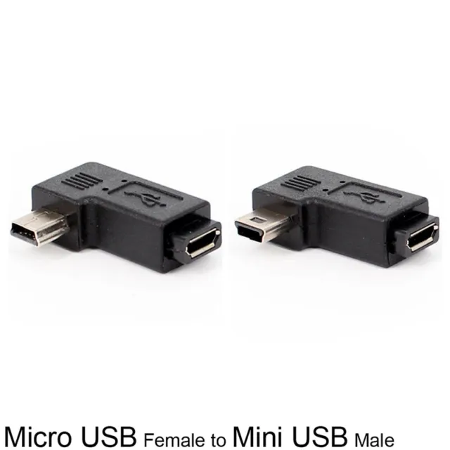 Adattatore da 90 gradi Mini USB tipo A maschio a micro USB femmina