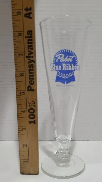 Pabst Blue Ribbon Beer Tall Flute/Glass