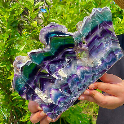3.61LB Natural beautiful Rainbow Fluorite Crystal Rough stone specimens cure 291