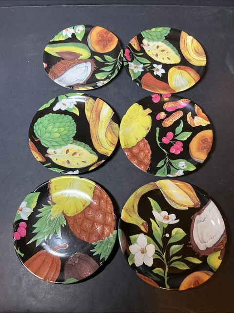 6 ROCHARD LIMOGES France Dessert/Snack Plates Set Fruit
