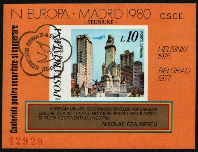 Rumänien 1980 - Mi-Nr. Block 175 gest / used - Europa - KSZE