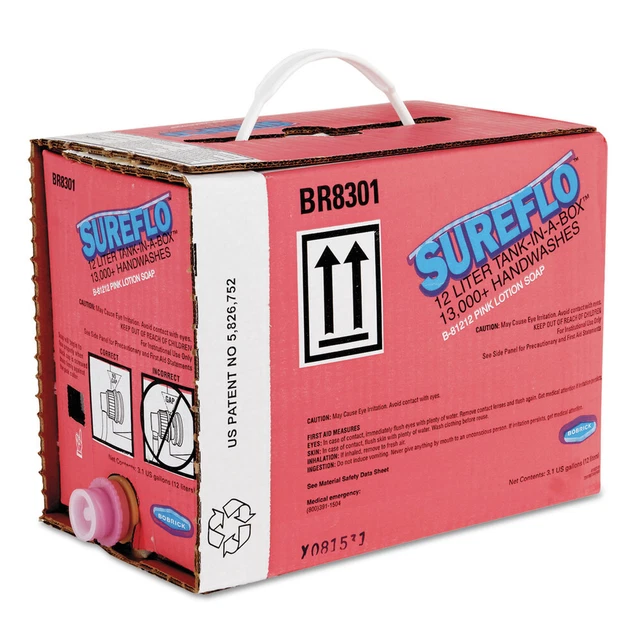Bobrick 81212 12 L SureFlo Pink Lotion Soap Cartridge - Unscented New