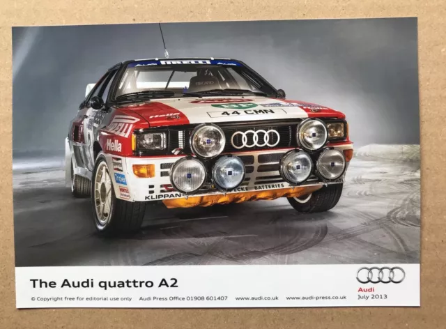 Audi Quattro A2 Rally Car Press Photograph