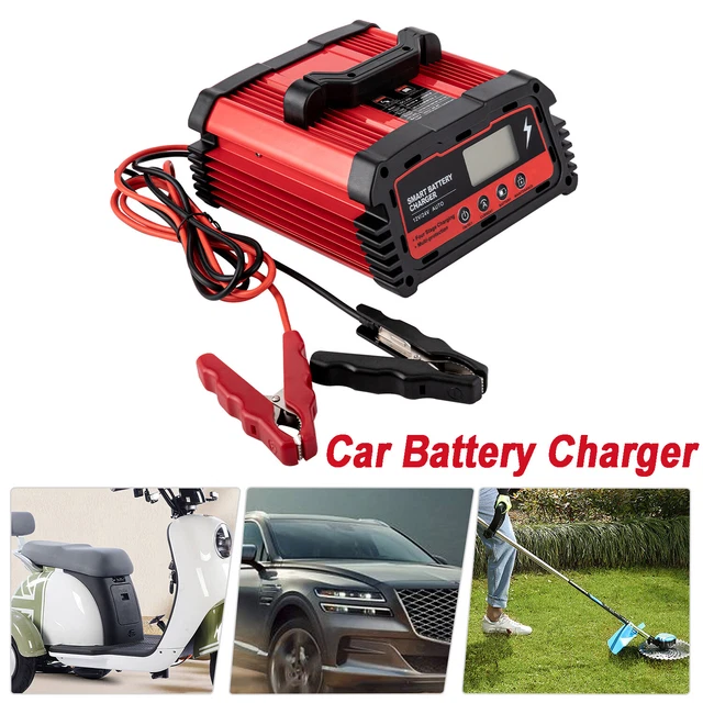 Automatic Cycle Charging Car Battery Charger Automatic Charger Maintainer HD LCD