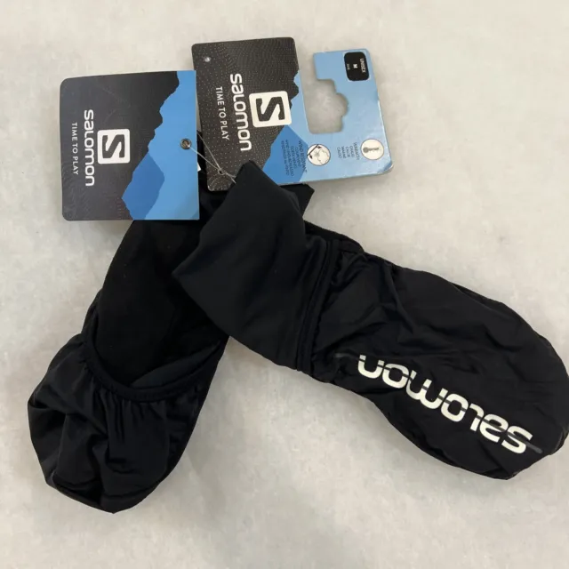 Guantes de invierno Salomon ala rápida medianos unisex negros a prueba de viento correr negros profundos