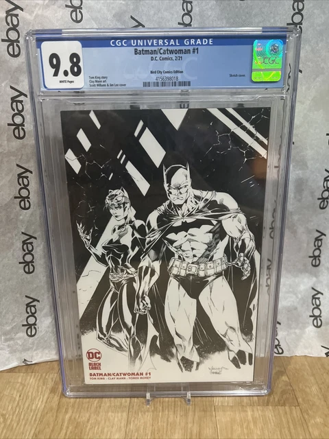 Batman-Catwoman #1 CGC 9.8 Jim Lee Scott Williams B&W Variant 2020 New Slab